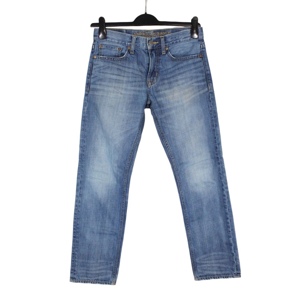 AMERICAN EAGLE Men's Blue Denim SLIM FIT STRAIGHT LEG 5-Pockets JEANS Sz 28X30